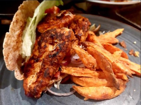 Bish's Marinated Chicken Kebabs with Coconut & Chilli Sweet Potato Fries