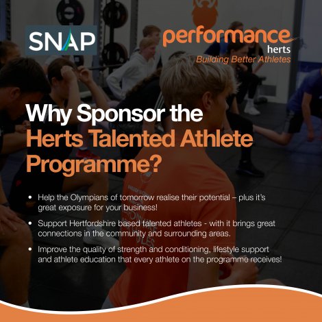 Sponsor Performance Herts Talented Athlete Programme!
