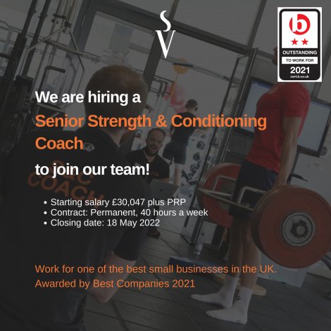 We are recruiting for a Senior Strength and Conditioning Coach